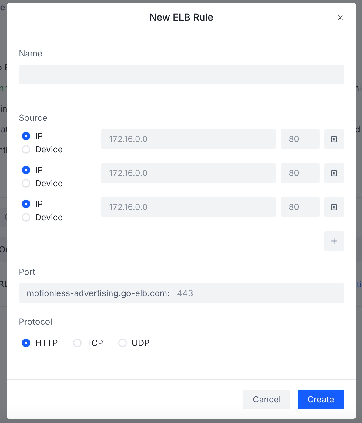 Port Mapping Form